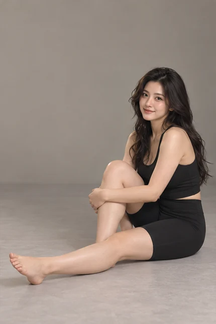 Knee embrace — Pose inspiration